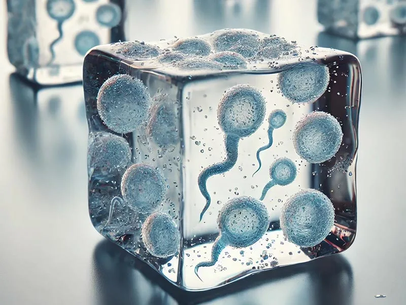 Hielos y criotransferencia Hielo con espermatozoides en su interior